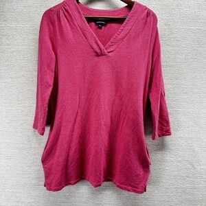 Pink Sz 10-12 Lagenlook Long Tunic Casual Minimalist Resort Cruise Poet Coastal